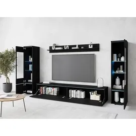 P & B Wohnwand Vera 4-tlg. ca. 240x130 cm Schwarz