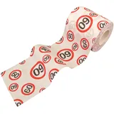 Geschenk 60 Geburtstag Klopapier Fun Verkehrszeichen rot/weiß - Originelles Geburtstagsgeschenk für einen gelungenen 60 Geburtstag Frau oder Mann - Tiwoca