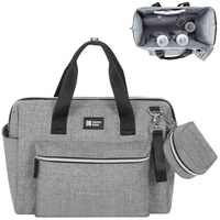 KIKKABOO Wickeltasche Maxi mit Wickelunterlage, kleine Tasche, Reißverschluss grau