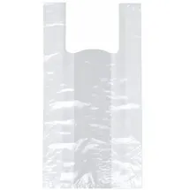 Papstar 250 Hemdchen-Tragetaschen, HDPE 48 cm x 22 cm x 12 cm transparent Knotenbeutel
