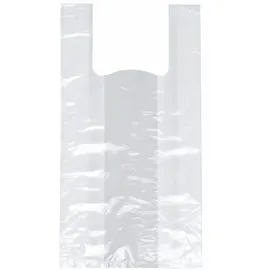 Papstar 250 Hemdchen-Tragetaschen, HDPE 48 cm x 22 cm x 12 cm transparent Knotenbeutel