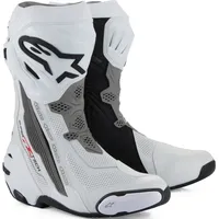 Alpinestars Supertech R Vented, Stiefel perforiert - Weiß/Grau/Schwarz -