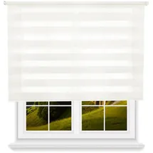 Wellhome Polyester Tag/Nacht Rollo 160 x 250 cm (Breite x Höhe) Cremeweiß