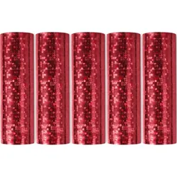 5 Glitzer Luftschlangen rot