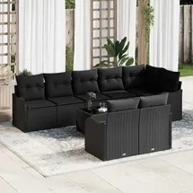 vidaXL Garten-Lounge-Set 9-tlg. schwarz