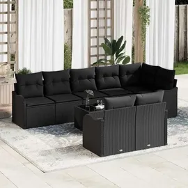 vidaXL Garten-Lounge-Set 9-tlg. schwarz