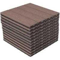 EUGAD WPC Terrassenplatte, 300x300, Braun, 11 Stücke für 1m2, wetterfest braun