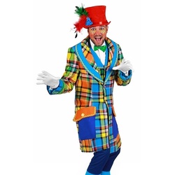 thetru Kostüm Knallbunt karierte Clownsjacke für Männer, Kunterbunt zu Karneval: Clownkostüm mit Karos bunt 3XL