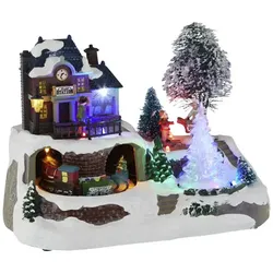 Konstsmide LED-Szenerie, Bahnhof, Höhe: 17 cm, netz/batterie, schwarz/weiss/grün/braun - bunt