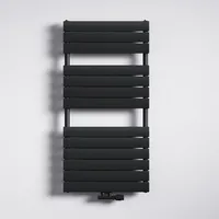 mai & mai Badheizkörper Handtuchheizkörper Handtuchhalter Heizkörper bad flach 120x60cm in Anthrazit Seitenanschluss & Mittelanschluss Paneelheizkörper Badheizung Ohne Heizstab - Schwarz