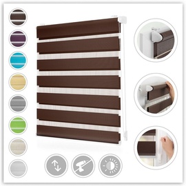 Lichtblick Duo Rollo / Doppelrollo Klemmfix 45 x 150 cm dunkelbraun