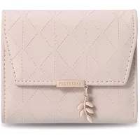 ANYWN Geldbörse Damen klein, Geldbeutel Damen klein, kleines Portemonnaie Damen, Geldtasche klein Damen mit Große Kapazität, Elegante und Süße Damen Geldbeutel mit Münzfach Pink Apricot