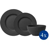 Villeroy & Boch Manufacture Rock Teller-Set 12-teilig schwarz