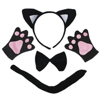 Petitebelle Stirnband Bowtie Schwanz Handschuhe 4pc Kostüm Einheitsgröße Schwarze Katze