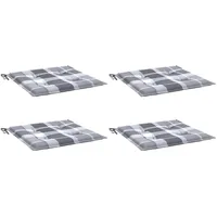VidaXL Gartenstuhl-Kissen 4 Stk. Grau Karomuster 40x40x3 cm