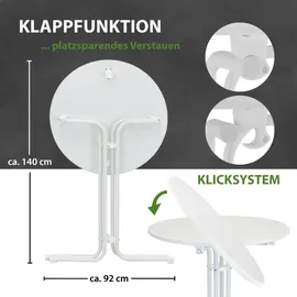 Trutzholm Stehtisch klappbar Ø 80 cm Weiß