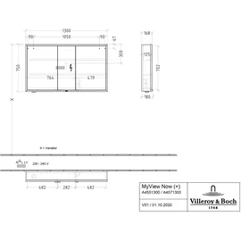 Villeroy & Boch My View Now 130 cm verspiegelt LED-Beleuchtung smarthome fähig