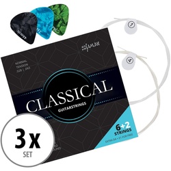 Shaman Saiten »Gitarrensaiten für Konzertgitarre«, (Spar-Set, 33-tlg), plus 2 Ersatz-Saiten D4-Saite und extra hohe E1-Saite