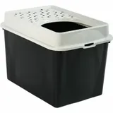 Rotho mypet Katzentoilette Berty mit Dach-Einstieg, schwarz/weiß (40007.08080)