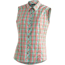 Funktionsbluse MAIER SPORTS "Paloma", Damen, Gr. 36, bunt, 85% Polyester, 15% Viscose, Kurzarm, Blusen, Karierte, ärmellose Bluse für Wandern, Reisen und Freizeit