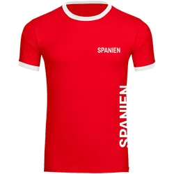multifanshop Kontrast T-Shirt - Spanien - Brust & Seite - Druck weiß - Männer