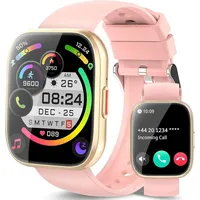 Smartwatch Herren Damen mit Telefonfunktion,Fitness Tracker Smartwatch,112 Sportmodi,Herzfrequenz Pulsmesser Schlafmonitor,IP68 Wasserdicht Sportuhr - Rosa