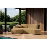 Fun Möbel Garten Ecksofa SUNDAY XS in wetterfester Stoff ART-N Caramel Ottomane Links - Braun
