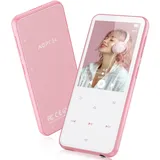 AGPTEK 64GB MP3 Player Bluetooth 5.3 mit 2,4" TFT Farbbildschirm, HiFi Musik Kinder MP3 Player mit Lautsprecher, Touch-Tasten, FM-Radio, E-Book, Aufnahme, Unterstützung bis zu 128 GB, Rosa