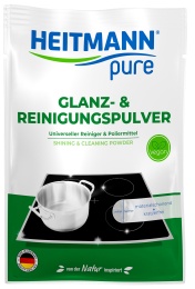 Heitmann pure Glanz- & Reinigungspulver, Universeller Polierer und Haushaltsreiniger, 30 g - Beutel