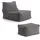 mokebo Relaxliege Cord 65 x 65 x 155 cm Anthrazit mit Hocker