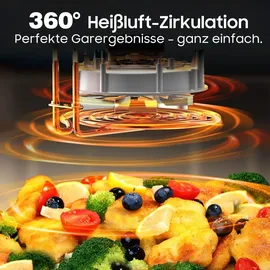 aoucheni Heißluftfritteuse XXL Air Fryer 9L schwarz