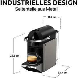 Krups Nespresso Pixie Redesign Kapselmaschine Titan/Schwarz