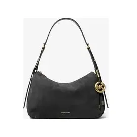 Michael Kors Nolita Medium Schultertasche Leder/Nubukleder Black