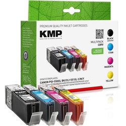 KMP 1 Tinten-Set C89V PGI-550 BK / CLI-551XL C/M/Y Tintenpatrone (4 Farben) bunt