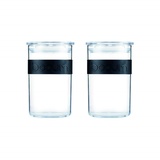 Bodum PRESSO, Set aus 2 Vorratsgläsern, Kunststoff, 0.6 l, Schwarz