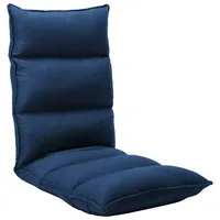 vidaXL Bodenstuhl Faltbar Schlafsessel Sessel Sofastuhl Lounge Bodensessel Liege Bodenkissen Sitzkissen mit Rückenlehne Blau Stoff