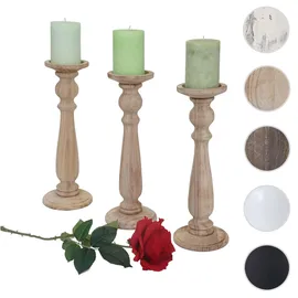 MCW Kerzenständer H360-3 Set Holz Braun