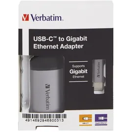 Verbatim USB-C auf Gigabit Ethernet Adapter, USB-C 3.0 [Stecker] (49146)