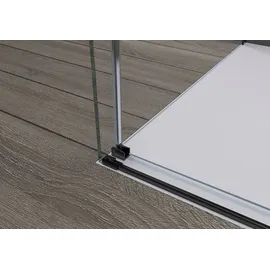 Bernstein Eckdusche DX906 FLEX Schiebetür Soft-Close 8mm Nano Echtglas Schwarz matt 80x160cm