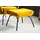 KAWOLA Ohrensessel LOTTE Velvet 79 x 117 x 79 cm Gelb mit Hocker