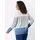 Casual Looks Ajour-Strickjacke mittelblau-ecru-geringelt 54