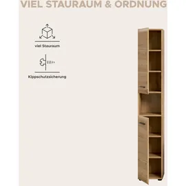 Möbel Boss Igelsbachsee Hochschrank 30 x 185 cm Mehrfarbig Eiche