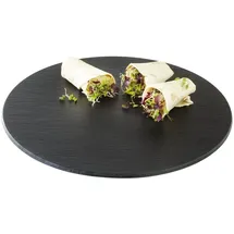 APS Tablett SLATE, Ø 40 cm, 1 cm, Melamin, schwarz,