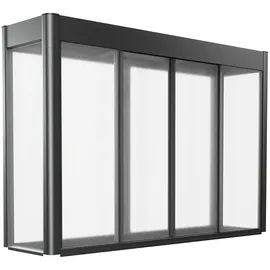 Biohort Gewächshausaufsatz Florentina für HochBeet 2m x 0,5m Dunkelgrau-Metallic