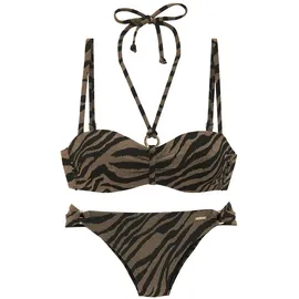 Bruno Banani Bügel-Bandeau-Bikini Damen Schwarz/Gold 38 Cup E