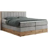 MKS Boxspringbett 160 x 200 cm H3 Hellgrau