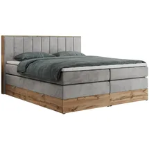 MKS Boxspringbett 160 x 200 cm H3 Hellgrau