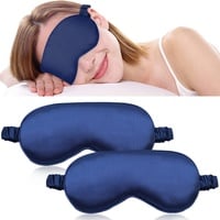 2 Stück Seidene Schlafmaske,Seide Augenmaske,Schlafmaske für Seitenschläfer,100% Seide Soft Verstellbares Band Schlafmaske für Männer und Frauen, für Yoga-Reisen, blockiert Licht und Schlaf(Lila)