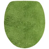 NYVI Badematte WC Deckelbezug mit Gummizug NYVISpa Lasalle Toilettendeckelbezug, Höhe 20 mm, Polyester, Rutschfest, Saugstark, Schnell Trocknend, Fußbodenheizung geeignet grün 38 cm x 48 cm x 20 mm