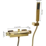 Wandmontierte Wasserfall-Armatur - Badewannenarmatur mit Handbrause - Warm/Kalt - G1/2, 1,27 cm Anschluss - Messing & 304 Edelstahl - Wasserfallaus...